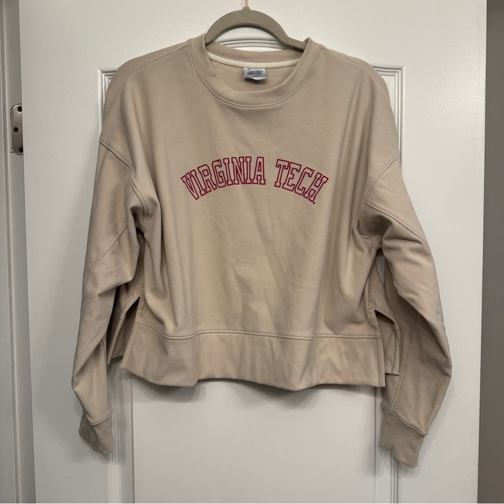 Virginia Tech Beige Crop Sweatshirt